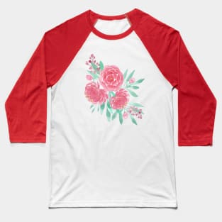 Watercolor peonies bouquet Baseball T-Shirt